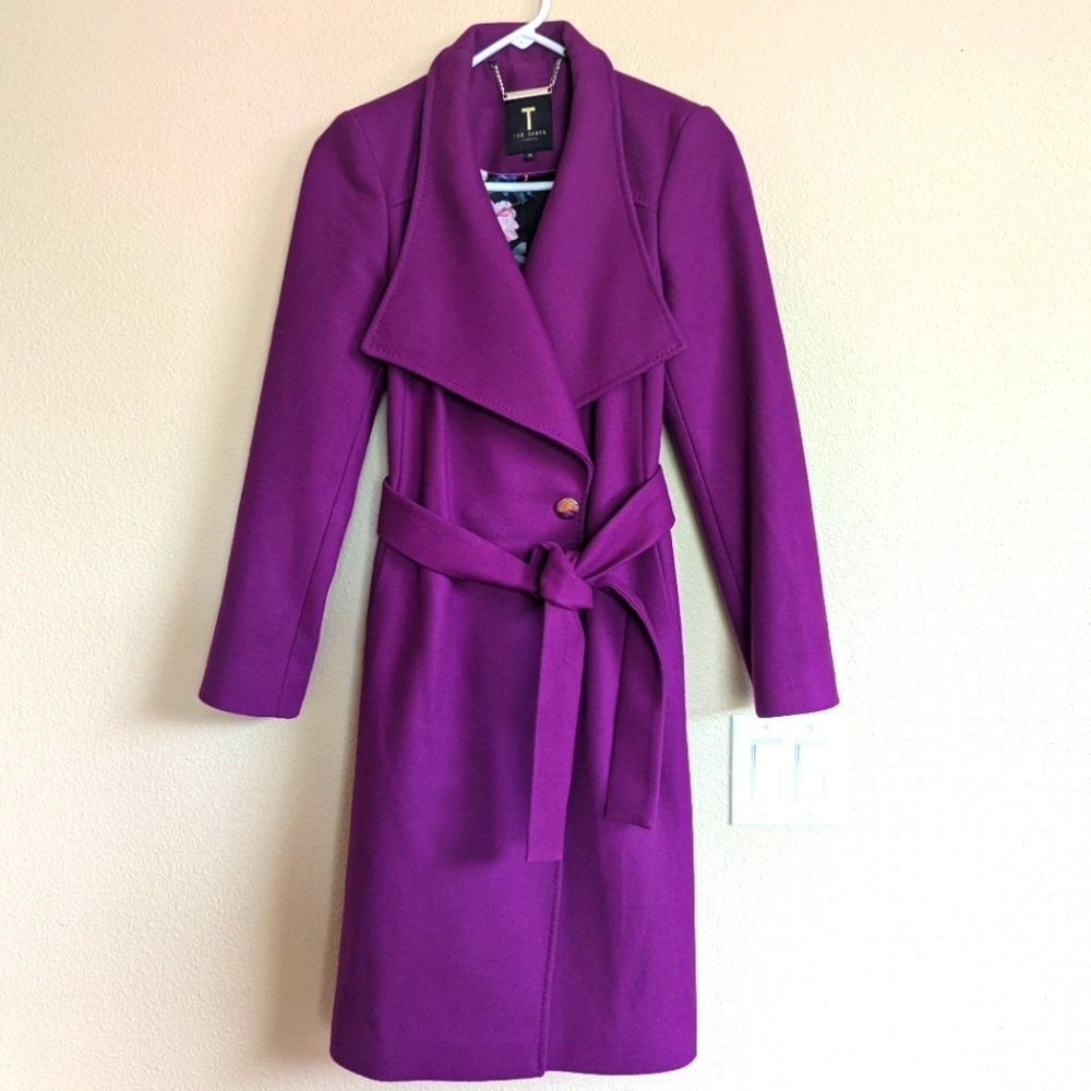 Ted Baker pink fuchsia wool coat